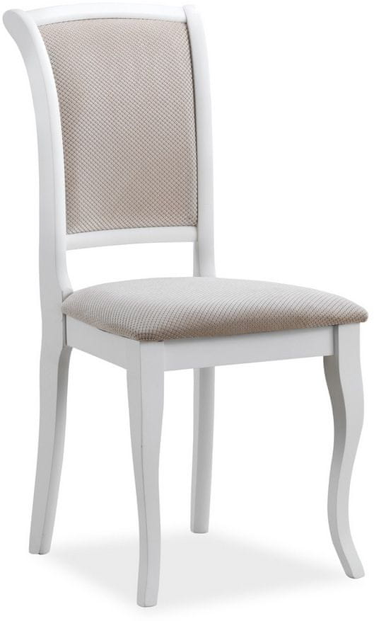CASARREDO Jedálenská čalúnená stoličky MN-SC biela / béžová